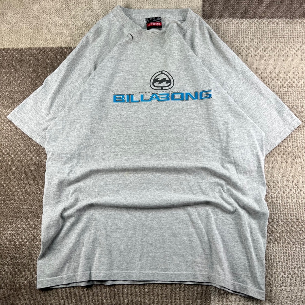 Vintage Billabong T-Shirt Mens XL Gray Made in USA Surf Skate Y2K Tee